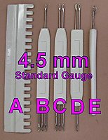 SET of five 4.5 mm standard gauge transfer tools, needle selector tool, latch tool