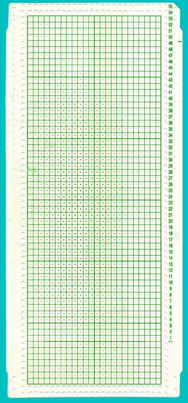 Blank Punch Card for 4.5 mm knitting machines with 24 stitch repeats